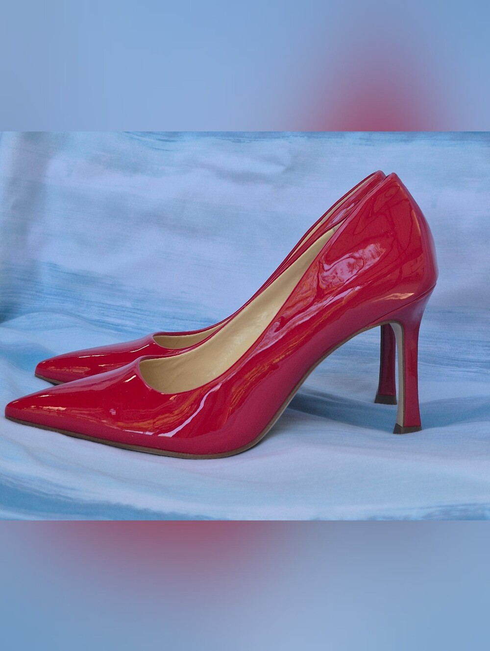 JESSICA SIMPSON Lindana Red Patent Pointed Toe Stiletto Pumps Heels Sz 6.5M